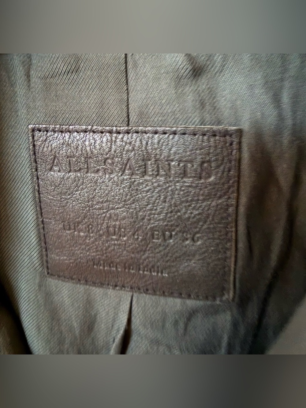 Dark Grey All Saints Balfern Jacket 100% lambskin - Picture 11 of 11